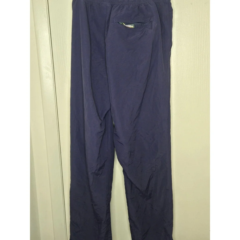 LL Bean Mens Supplex Nylon Pants Navy Blue Elastic Waist Hiking 516047 Large